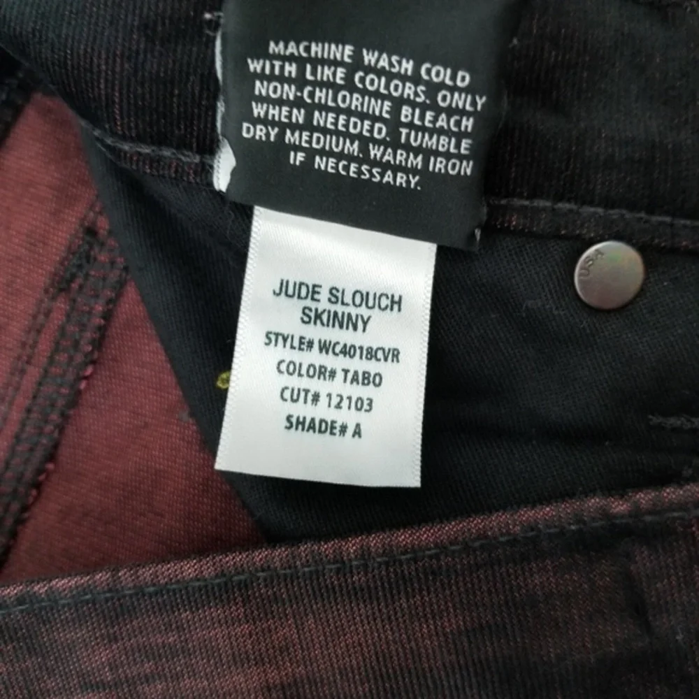 Hudson Red‎ Black Distressed Jude Slouch Skinny